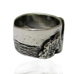 Anello a fascia faraglioni mm 13 in argento 925 brunito