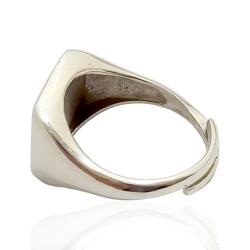 Anello da uomo in argento massiccio 925 rodiato con numero dieci azzurro