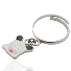 Anello hello spank in argento 925 e smalti a fuoco misura regolabile