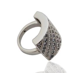 Anello pave' di zirconi bianchi e azzurri  in argento 925 rodiato united colors of benetton