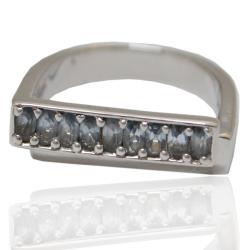 Anello riviera di zirconi celesti in argento 925 rodiato collezione benetton
