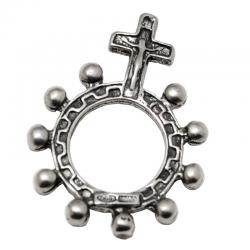 Anello rosario decina scout in argento brunito titolo 800