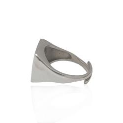 Anello da uomo in argento 925 rodiato con asino azzurro