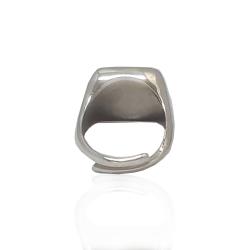 Anello da uomo in argento 925 rodiato con asino azzurro