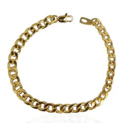 Completo collana con bracciale a catena grumetta mm 6 in acciaio placcato oro giallo