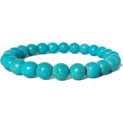 Bracciale elastico con pietre color turchese da 9 mm