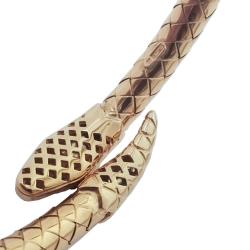 Bracciale rigido a serpente mm 6 snake in argento 925 ramato con zirconi bianchi e rossi