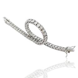 Bracciale tennis carre' mm 4 in argento 925 rodiato con zirconi bianchi in taglio brillante cm 19