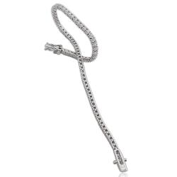 Bracciale tennis unisex mm 2 in argento 925 rodiato con zirconi bianchi in taglio brillante