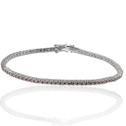 Bracciale tennis mm 2 in argento 925 rodiato con zirconi champagne cm 21