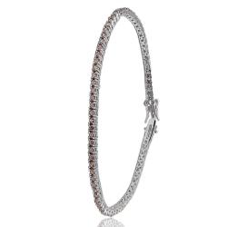 Bracciale tennis mm 2 in argento 925 rodiato con zirconi champagne cm 21