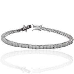 Bracciale tennis mm 3 in argento 925 rodiato con zirconi bianco crystal cm 21