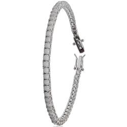 Bracciale tennis mm 3 in argento 925 rodiato con zirconi bianco crystal cm 21