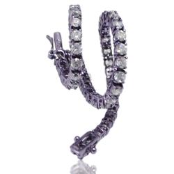 Bracciale tennis mm 3 in argento galvanico lilla titolo 925 con zirconi bianchi cm 18
