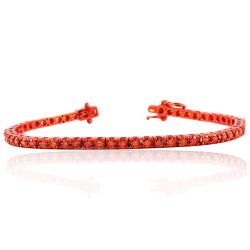 Bracciale tennis mm 3 in argento galvanico rosso titolo 925 con zirconi rossi cm 19