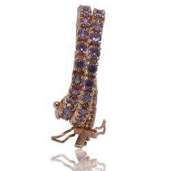 Bracciale tennis mm 3 in argento 925 placcato oro rosa con zirconi viola cm 19