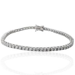 Bracciale tennis mm 3 in argento 925 rodiato con zirconi bianchi cm 19