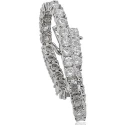 Bracciale tennis mm 4 in argento 925 rodiato con zirconi bianchi cm 19