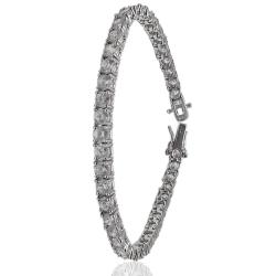 Bracciale tennis mm 4 in argento 925 rodiato con zirconi bianchi cm 19