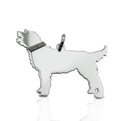 Ciondolo cane labrador doodle mm 20x25 in argento 925 rodiato - incisione gratis -