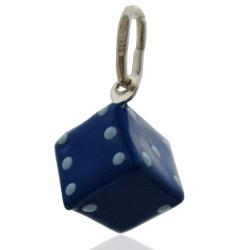 Ciondolo dado mm 10x10 in argento 925 e smalti