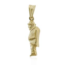 Ciondolo accoppiato gobbo mm 23x7 in argento 925 dorato