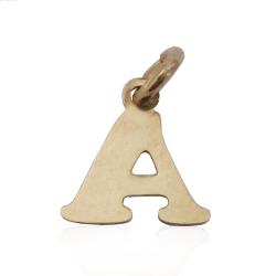 Ciondolo lettera iniziale mm 8 per collana o bracciale in argento 925 dorato