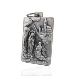 Ciondolo Madonna di Lourdes mm 30x00 in acciaio