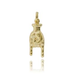 Ciondolo mano corna mm 23 in argento 925 dorato