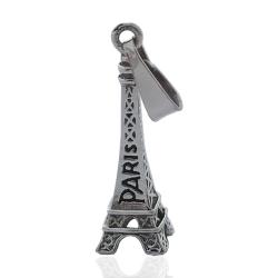 Ciondolo monumento Torre Eiffel Paris mm 30x9 in argento 925 microfuso rodiato