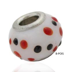 Ciondolo mm 14x10 per bracciale pandora in acciaio e vetro artistico vari modelli 