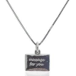 Collana bustina message for you in argento 925 rodiato