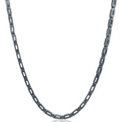 Collana Girocollo catena cm 50 in acciaio inossidabile lucido con maglia mm 12x4,5
