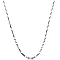 Collana catena grumettina alternata (3+1) spessore 1 mm in argento 925 rodiato cm 45