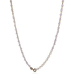 Collana cocker in argento 925 dorato cm-38-43 con rondelle Swarovski light rose