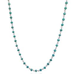 Collana cocker in argento 925 dorato cm-38-43 con rondelle Swarovski aquamarine