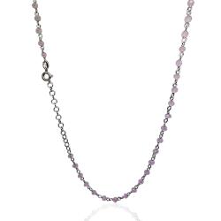 Collana cocker in argento 925 rodiato cm-38-43 con rondelle Swarovski light rose
