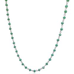 Collana cocker in argento 925 rodiato cm-38-43 con rondelle Swarovski Turquoise