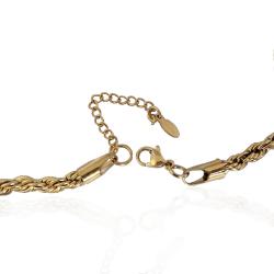 Collana corda mm 5 in acciaio anallergico placcato oro cm 40-45