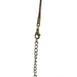 Collana gladiatore romano mm 42x27 in pelle cerata marrone e lega di bronzo