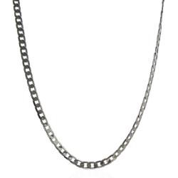 Collana grumetta schiacciata mm 9x5x1 in acciaio lucido cm 50