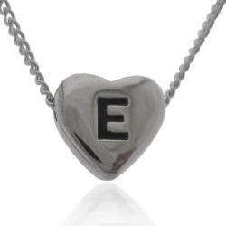 Collana grumettina cm 40-45 in acciaio con cuore centrale mm 11x12 con iniziale incisa