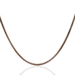 Collana maglia coreana diamantata mm 2,5 in argento 925 placcato oro rosa cm 50