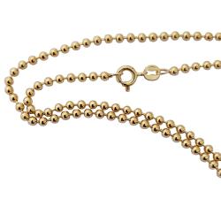 Collana pallina militare mm 2,5 in argento 925 dorato cm 90