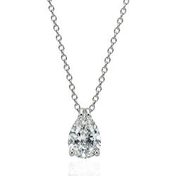 Collana punto luce goccia mm 10x8 in argento 925 rodiato con zircone bianco