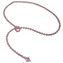 Collana saliscendi con cristalli swarovski light rose con tramezzi in argento 925