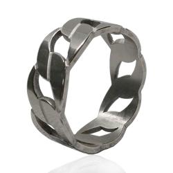 Completo collana con bracciale ed anello a catena grumetta mm 6 in acciaio lucido