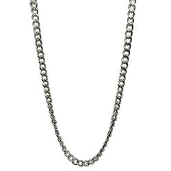 Completo collana con bracciale ed anello a catena grumetta mm 6 in acciaio lucido