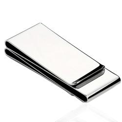 Fermasoldi doppio mm 60x26x11 in acciaio lucido da personalizzare