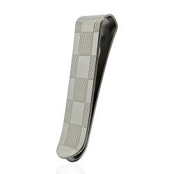 Fermasoldi con riquadri in acciaio lucido mm 52x16